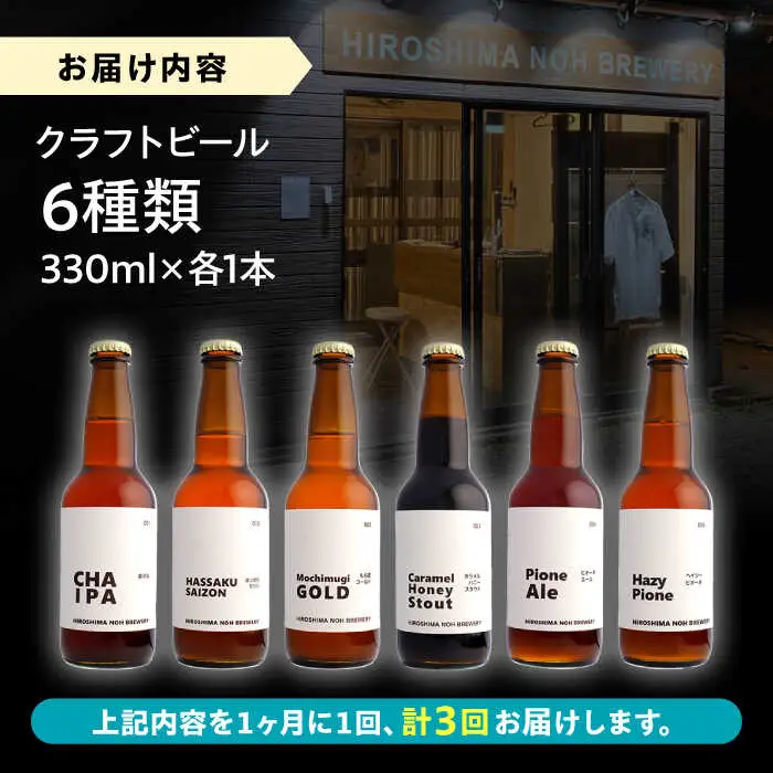 【全3回定期便】クラフトビール（地ビール）6種類[APCA004] ビール