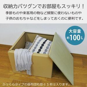 畳スツール ダンボール製 畳ベンチ 小上がり収納 組立簡単 国産 い草 約60×60×高さ42cm 2セット