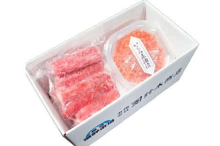根室海鮮市場＜直送＞いくら醤油漬け(鮭卵)70g×1P、辛子明太子200g×1P G-28063
