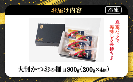 ＼近海かつお一本釣り漁獲量日本一!!／ 大判 かつお 柵 計800g_BB149-24