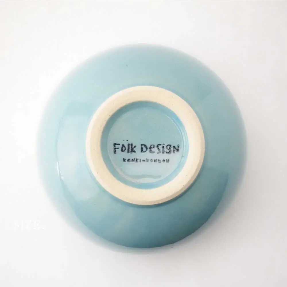 【波佐見焼】Folk Design ラウンドボウル 青釉白唐津流し 1点【玉有】[IE47]