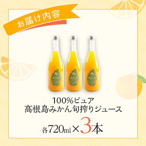 100%ピュア高根島みかん旬搾りジュース　3本セット