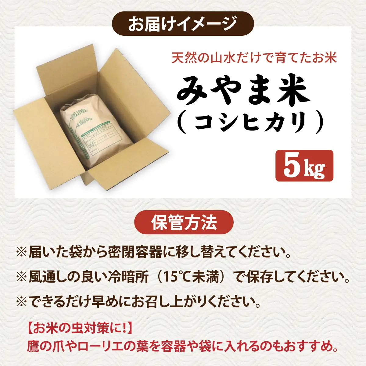 令和7年産 福井市産 コシヒカリ 5kg 無洗米 / 天然の山水で育てたお米【みやま米】 [A-168004]  / 5キロ 5kg 米 こめ コメ お米 こしひかり 福井県 福井市 令和7年 7年産 七年
