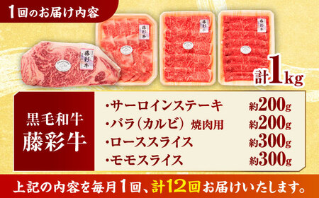 【12回定期便】くまもと黒毛和牛 藤彩牛 厳選4種の贅沢セット 3904【有限会社 スイートサプライなかぞの】[ZDT145]