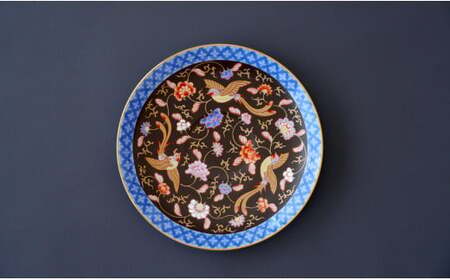 有田焼 渕地黒絵花鳥紋・コーヒー碗皿【香蘭社】食器 うつわ 器 磁器 豪華 華やか 紅茶 コーヒー おもてなし ティータイム ab013