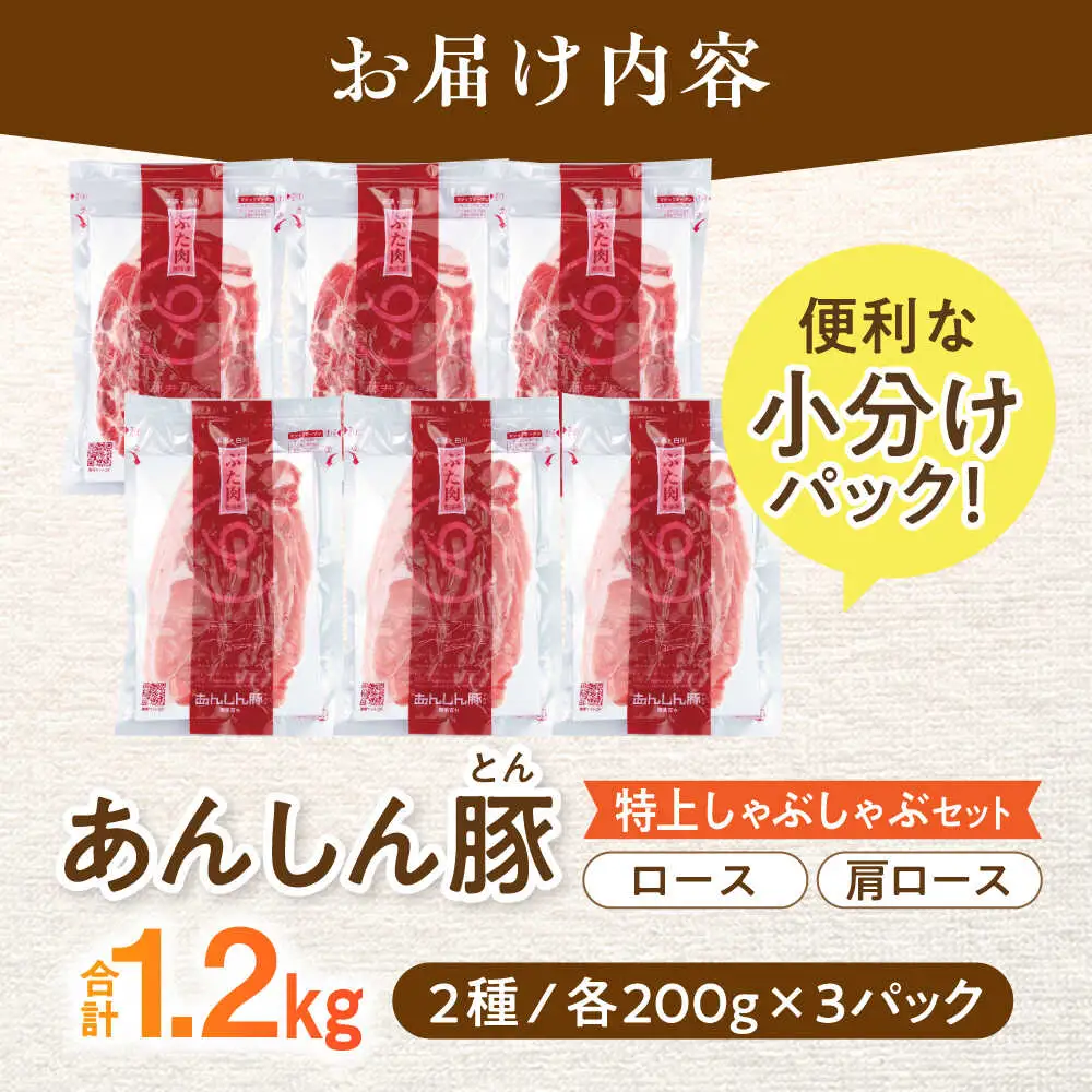 豚肉しゃぶしゃぶセット約1.2kg 藤井ファーム [AWAF001]豚ロース