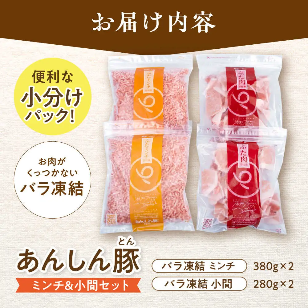 豚ミンチ＆豚こま 計1.32kg《バラ凍結》藤井ファーム [AWAF006] 豚肉