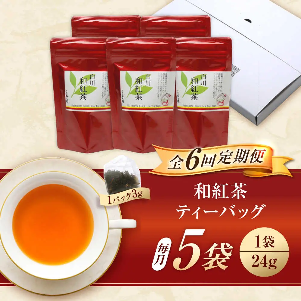 【6回定期便】和紅茶 ティーバッグ 5袋 / 菊之園[AWAG003]和紅茶