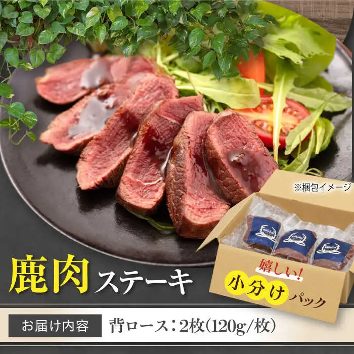 鹿肉 背ロース 2枚  ジビエ 赤身 冷凍配送 [AJAO066]