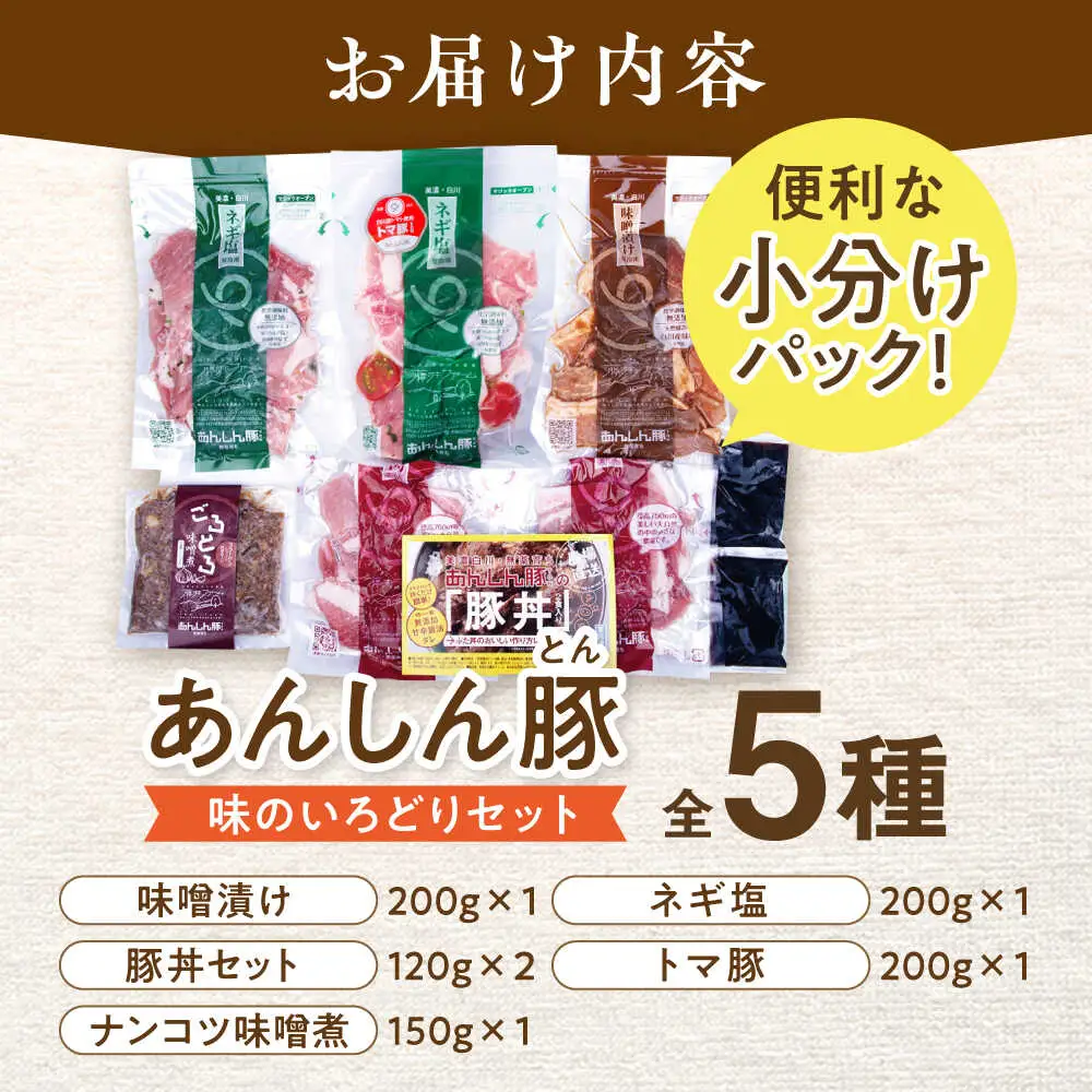 豚肉 味のいろどりセット 5種 藤井ファーム  [AWAF002]