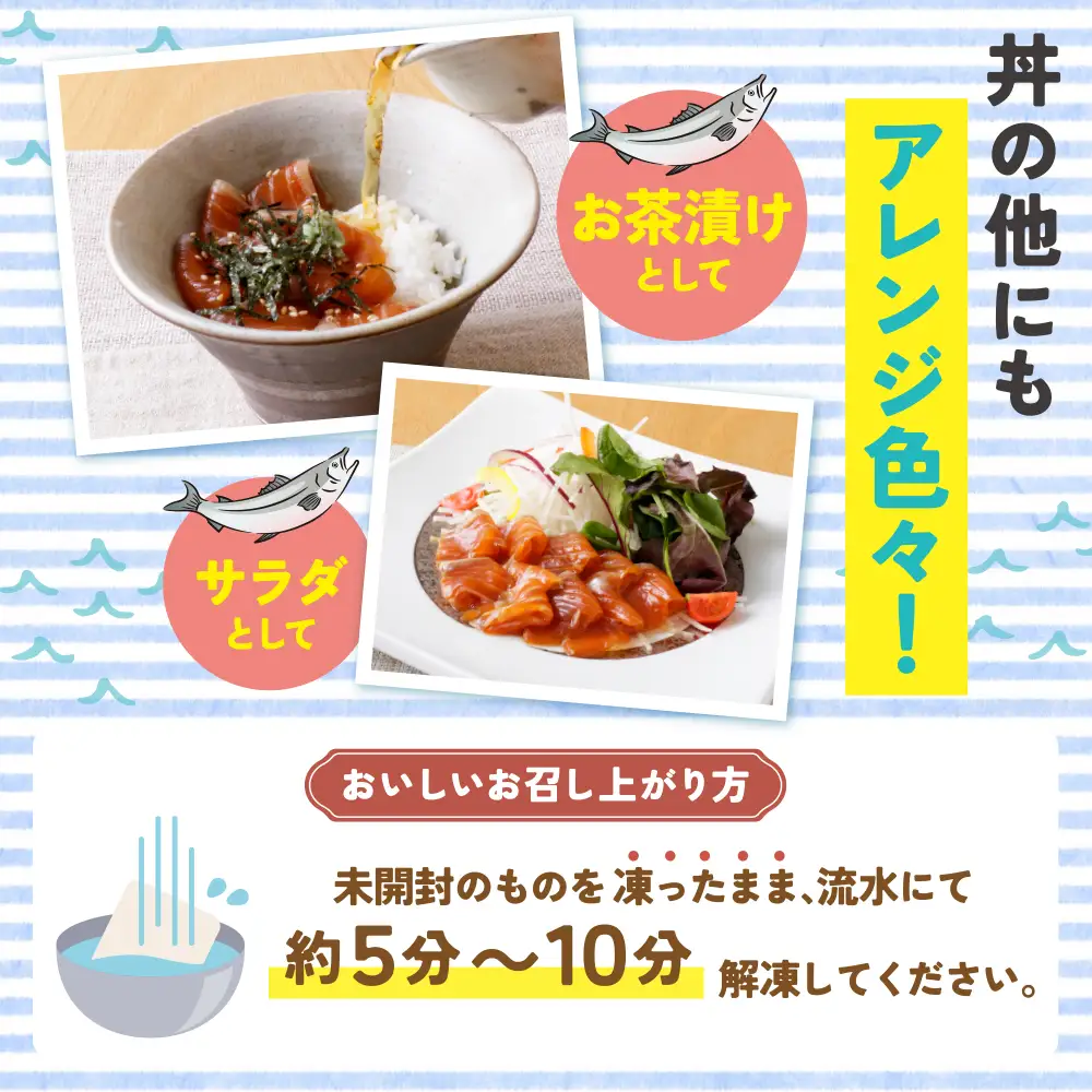Z61-61 サーモン漬け丼の素(醤油・ごま・ポキ)計10パック サーモン 海鮮丼