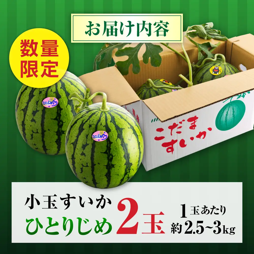 【先行予約】【2027年4月中旬より順次発送】小玉すいか 2玉入（1玉 約2.5kgから3kg） スイカ[AYAB056]