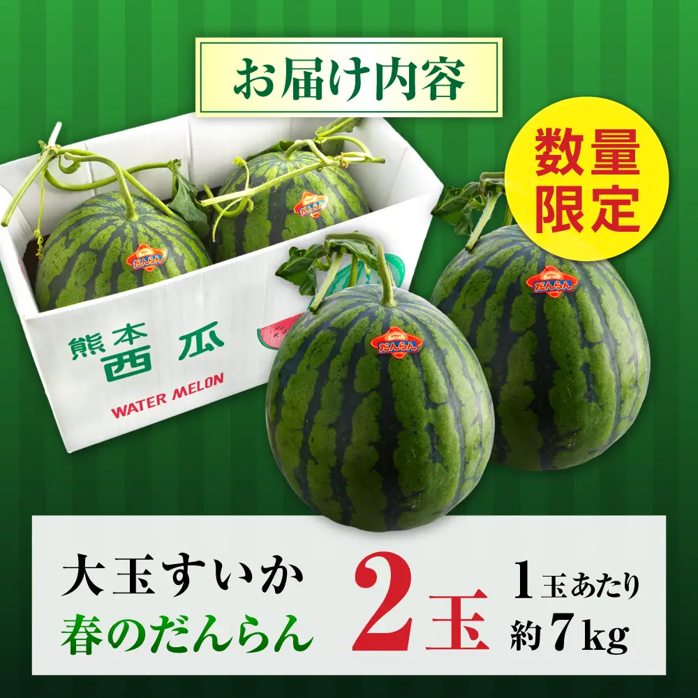 【先行予約】【2027年4月中旬より順次発送】大玉すいか 2玉入（1玉 約7kg） スイカ[AYAB057]