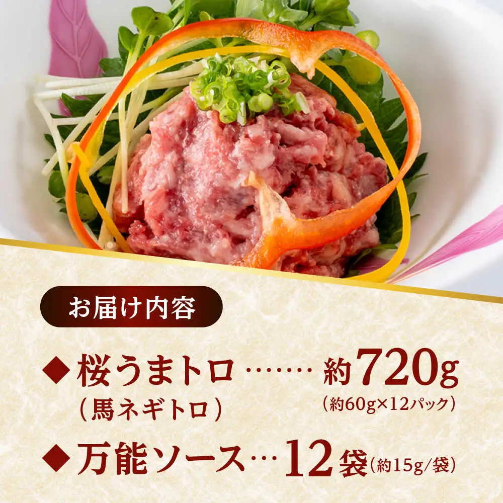 令和8年熊本地震復興支援 馬刺し桜うまトロ 計約720g 馬刺し[AYAF030]