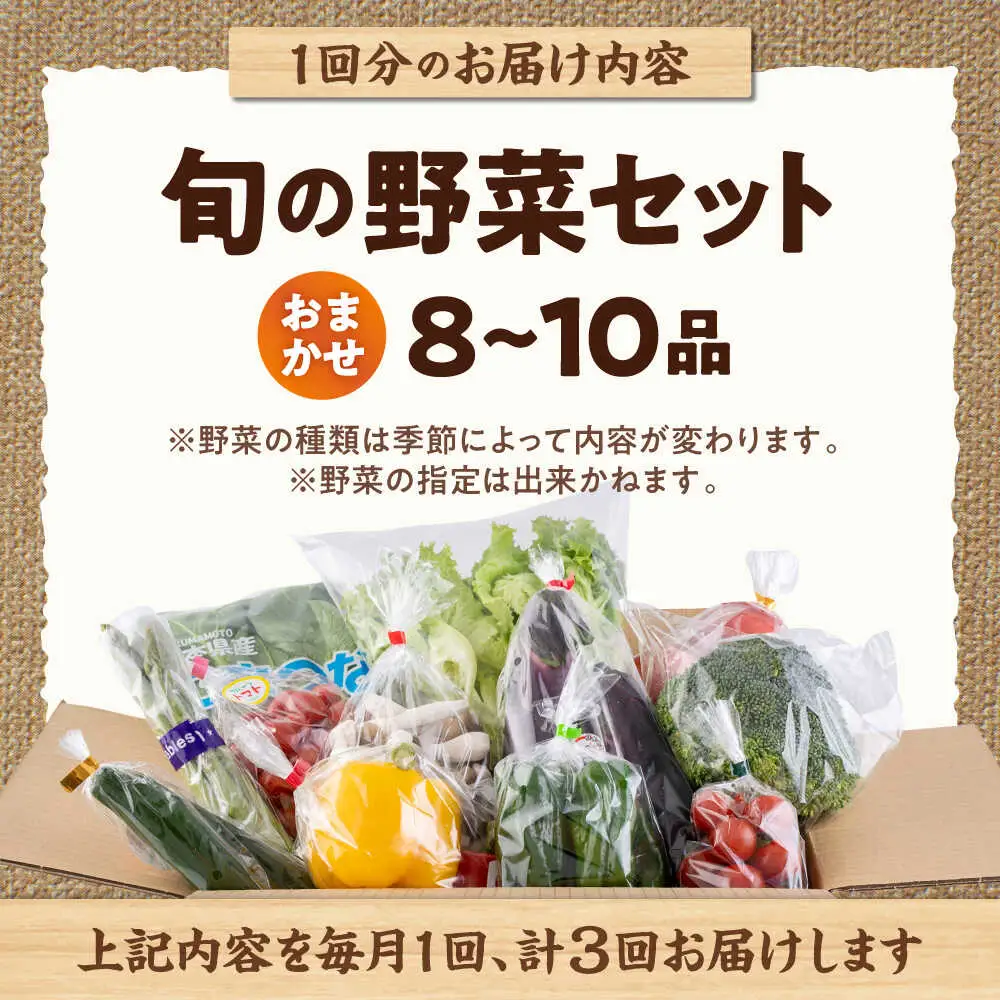 【全3回定期便】旬な野菜おまかせ詰め合わせセット 野菜 [AYCA003]