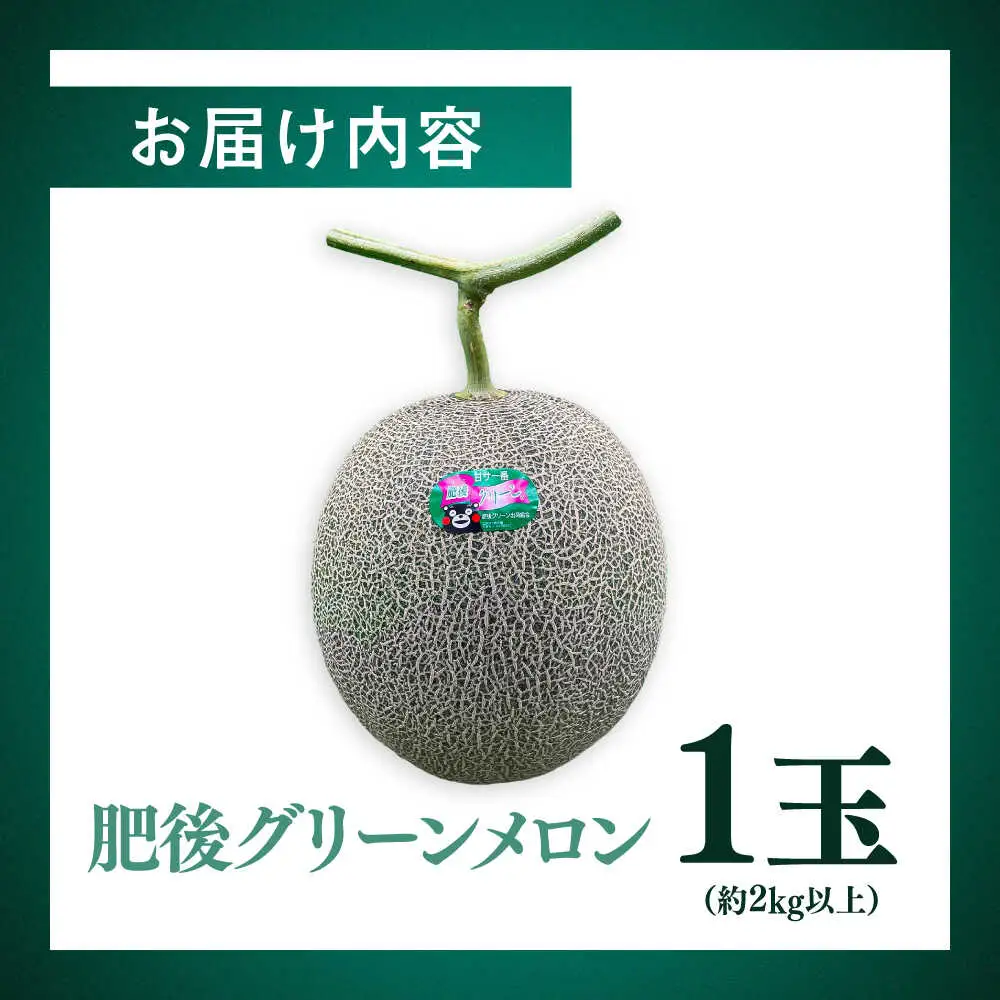 【先行予約】  山鹿の恵み! 匠の育てた　肥後グリーン メロン 約2kg以上（約2kg以上×1玉）【きもと農園】[ZFQ002]