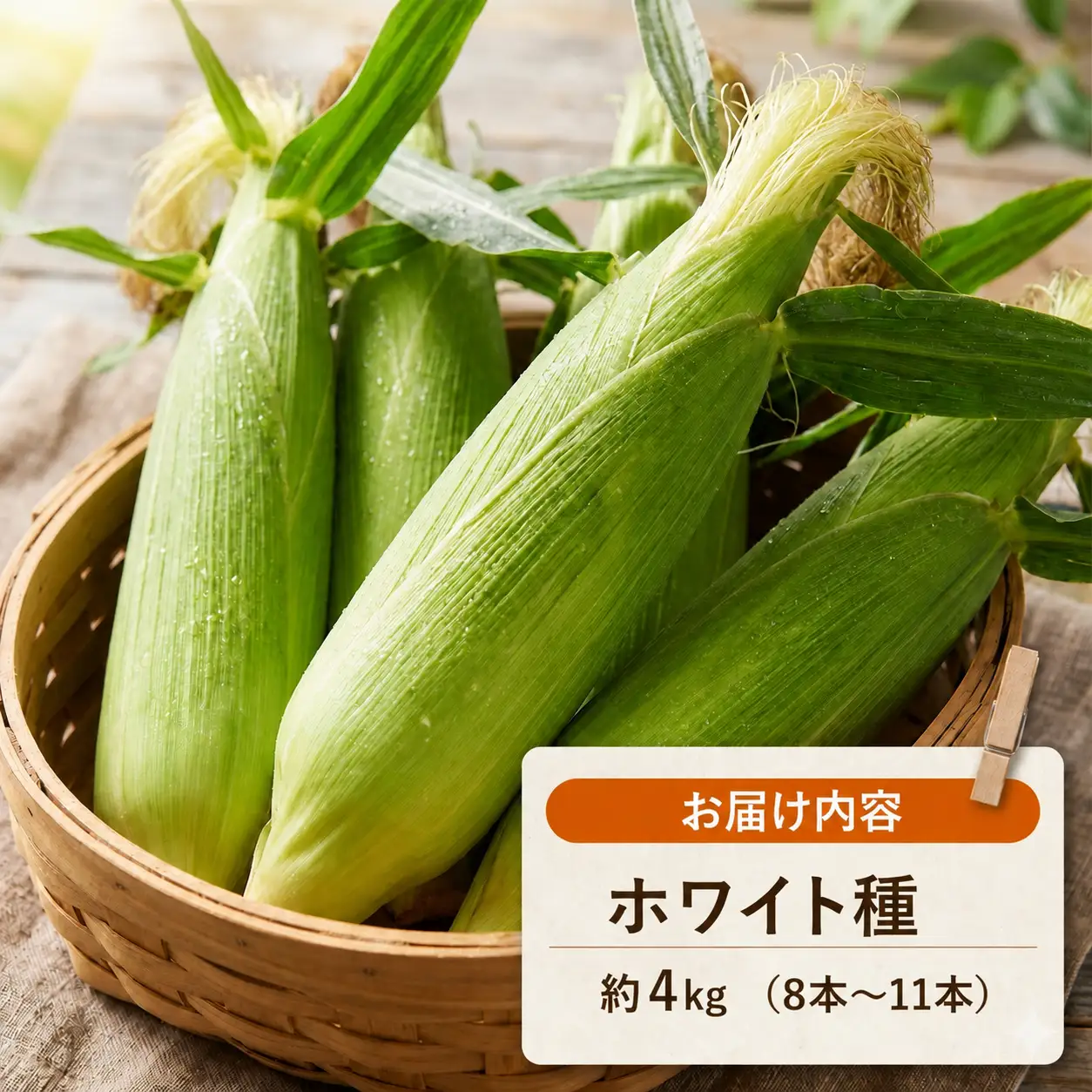 【2027年先行予約】 フルーツコーン ホワイト 4kg (約8～11本)  とうもろこし