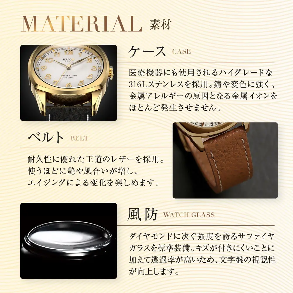 【KUOE】アンティーク腕時計 ROYAL SMITH 90-008 ゴールド×ゴールド｜京都発 腕時計 メディア掲載多数 人気ブランド おしゃれ
