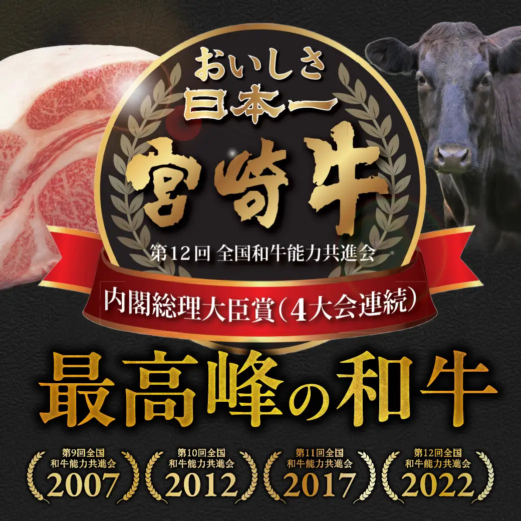 宮崎牛ロースステーキ4枚 計1000g〔33-N2-011-1kg〕_(都城市) ロースステーキ 1000g 1kg 宮崎牛 牛肉 宮崎県産 国産 ロース肉 ステーキ肉 高級 とろける ミヤチク