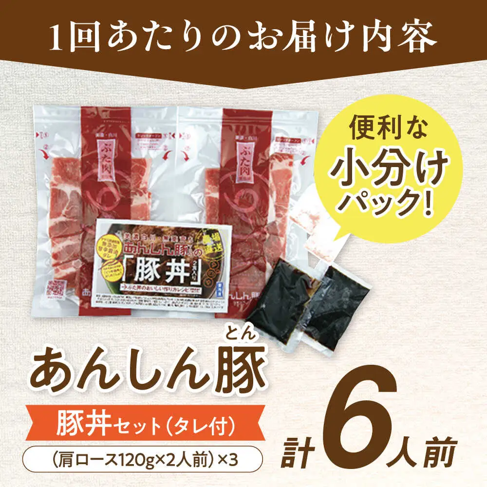 【6回定期便】豚丼セット計6人前 藤井ファーム[AWAF014]