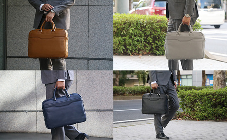 本革姫路レザー　PLS LEATHER　ビジネスブリーフバッグ キャメル