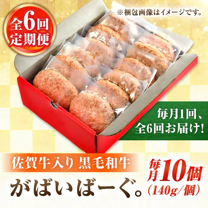 6回定期便 黒毛和牛ハンバーグ 140g×10 [FBX041]