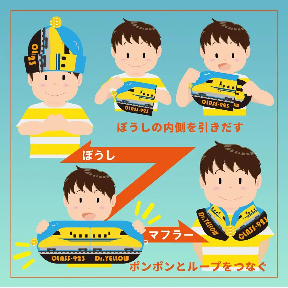鉄道グッズセット（鉄マフぼうと子ども用くつした）のぞみ