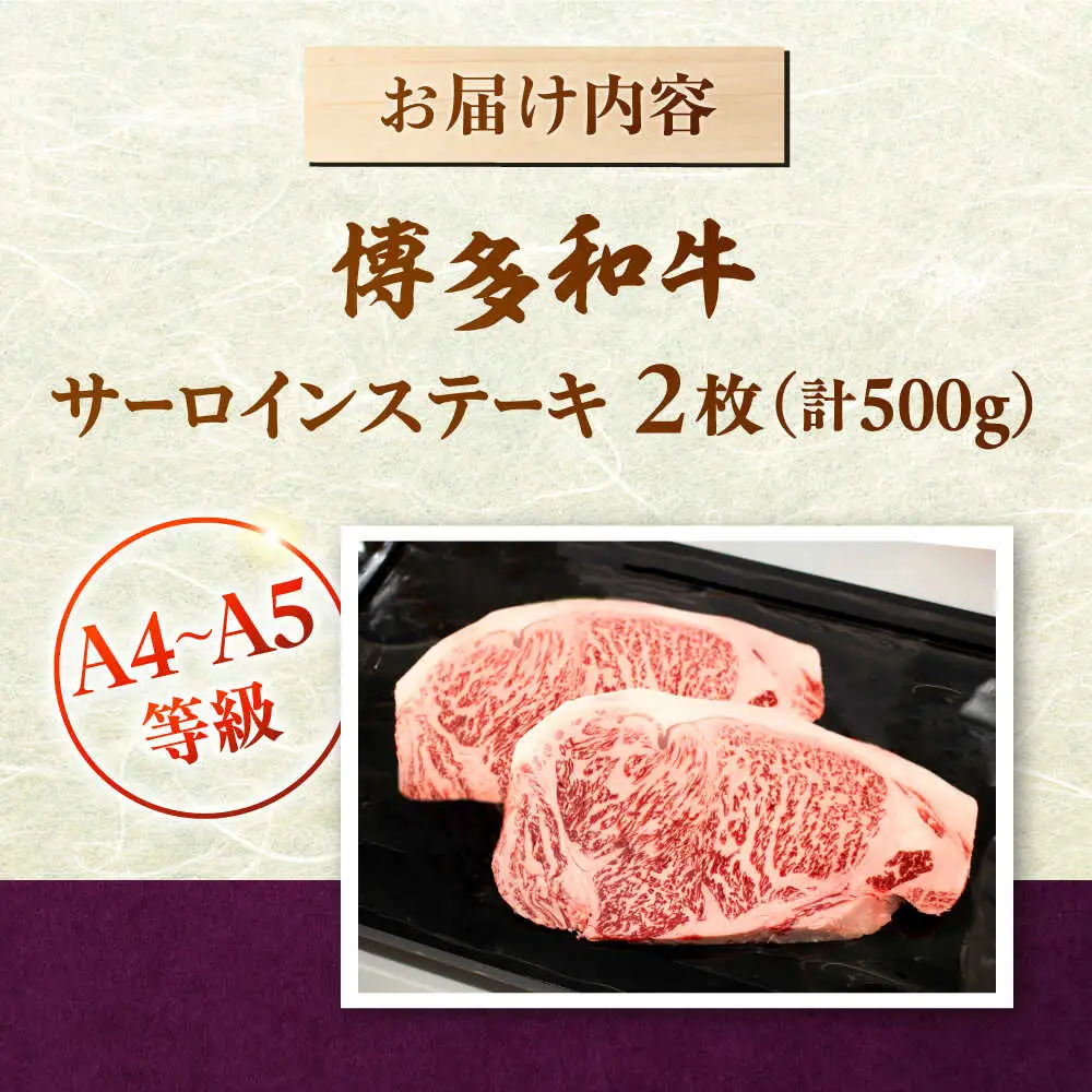 【A5-A4等級】博多和牛 サーロイン ステーキ 2枚（計500g） [ADBZ017] サーロイン