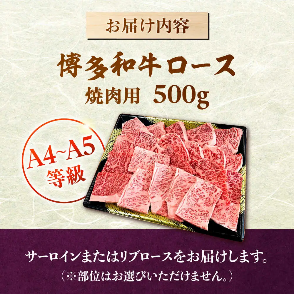 数量限定 博多和牛 ロース 焼肉用 500g [ADBZ045] 焼肉 焼肉用 牛肉 国産