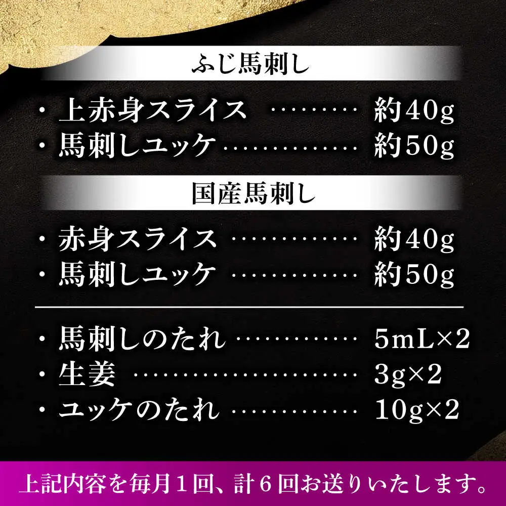 全6回定期便 熊本特産 切れてる馬刺し4種セット3889 馬刺し BHAD061 