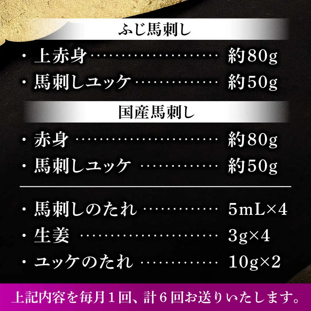  全6回定期便 本場・熊本特産 馬刺し4種の食べ比べ 3890 馬刺し BHAD064