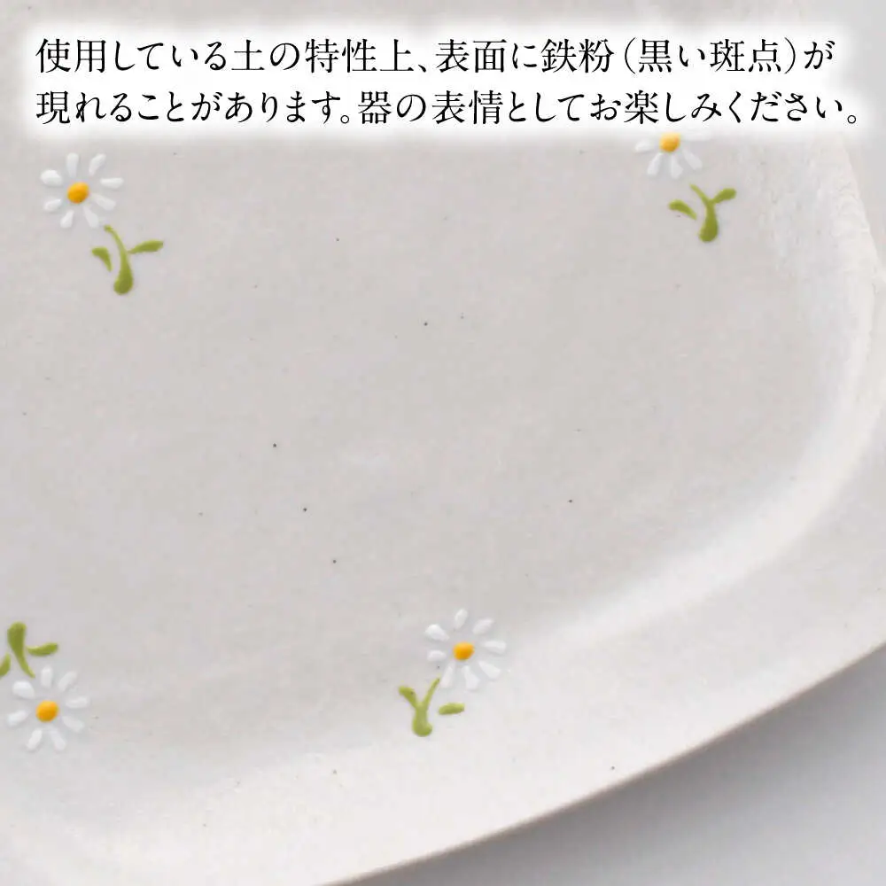 【波佐見焼】ホワイトデイジー プレートセット ブルー・ピンク 長角・正角 計4点【まるしん】[WD53]