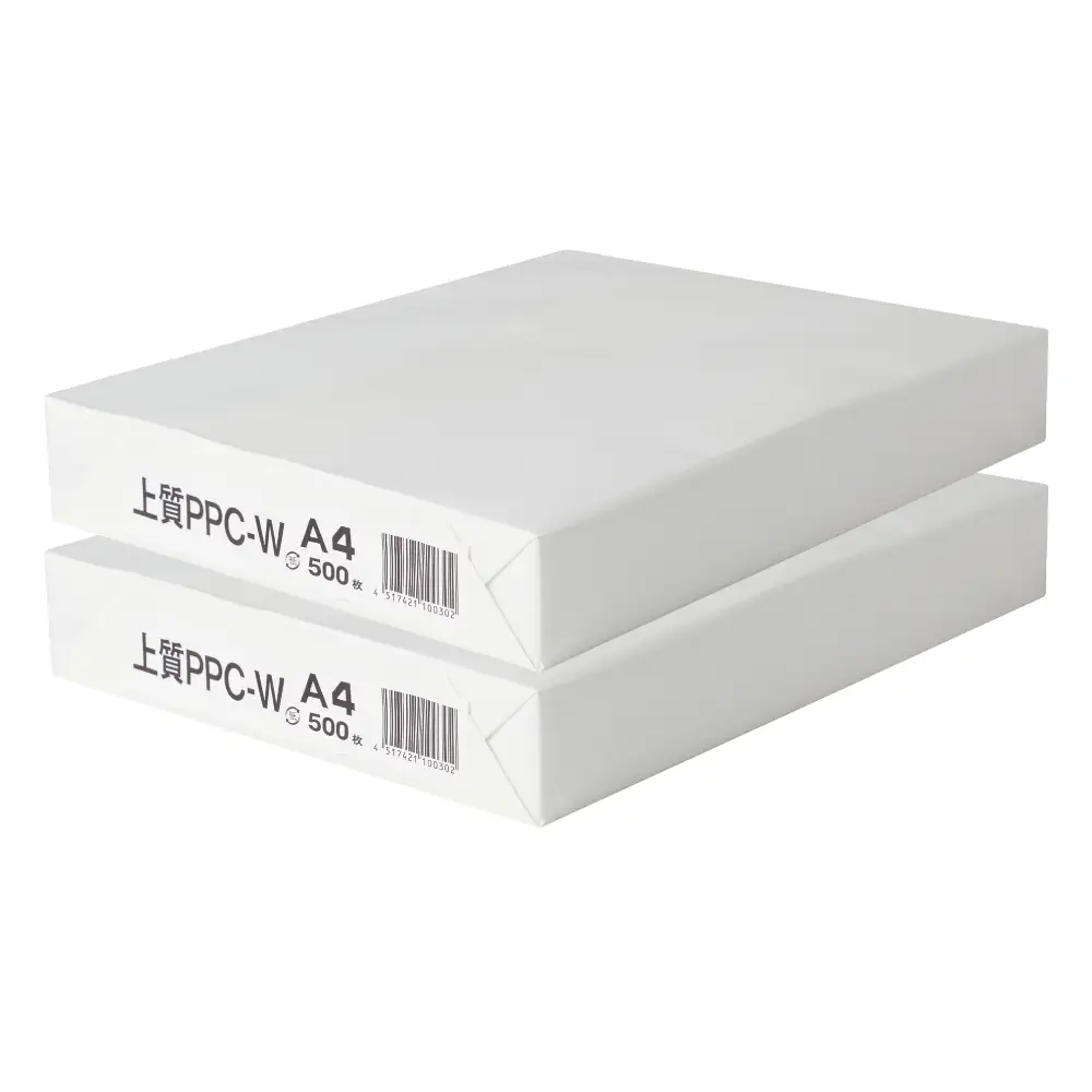 日本製紙 上質PPC-W A4コピー用紙 1000枚（500枚x2パック） 上質紙 白色 事務用品 コピー機 複写機
