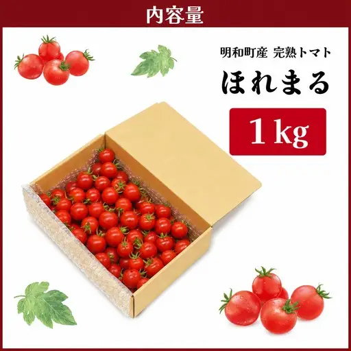 明和町産 完熟 トマト ほれまる 1kg ミニトマト 朝採り 新鮮 生鮮 野菜 あっさり