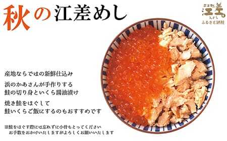 船上活〆・神経〆北海道江差産 天然秋鮭の新鮮塩鮭&極上いくら醤油漬け セット　切り身3切れ個包装　いくら100g　国産　手作り　いくら　秋あじ　鮭　さけ　サーモン　新物