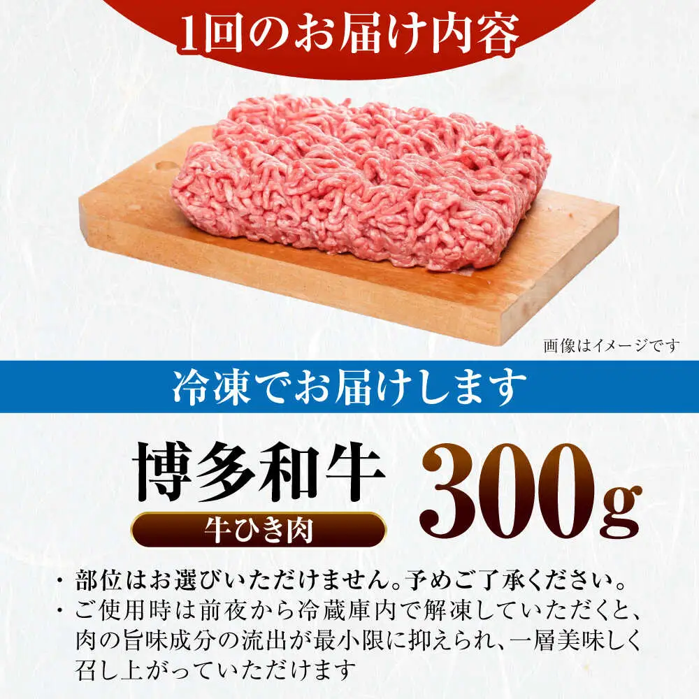 【全12回定期便】【訳あり】 博多和牛 100％ ミンチ (挽肉) 300g [VDZ091] ひき肉 牛肉 ハンバーグ