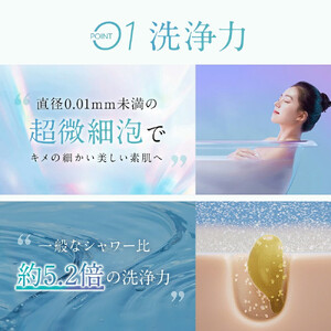 マイクロナノバブルシャワーヘッド　【11100-1628】優しく洗浄 しっとり ツヤ肌 保湿 美容 美肌ケア 洗浄力 温ミスト 細かな泡 保温 節水 簡単お手入れ カンタン取り付け