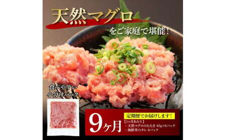 《9ヶ月定期便》天然マグロのタタキ丼セット 65g×6P 