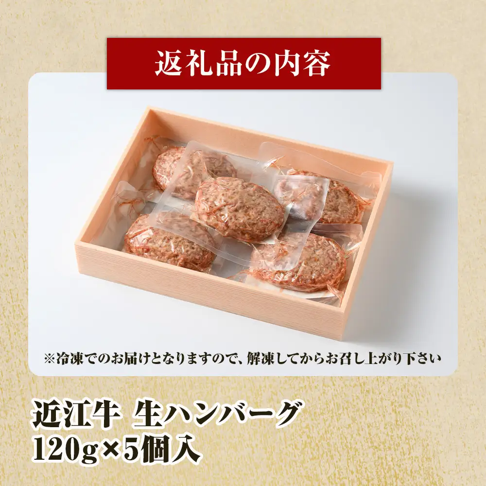 近江牛 生ハンバーグ 120g×5個入