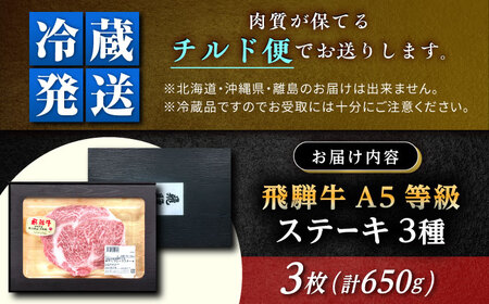 飛騨牛 A5 ステーキ3種盛り！ ヒレ・サーロイン・リブロース / 恵那市 / 東美濃農業協同組合 [AUFX024]