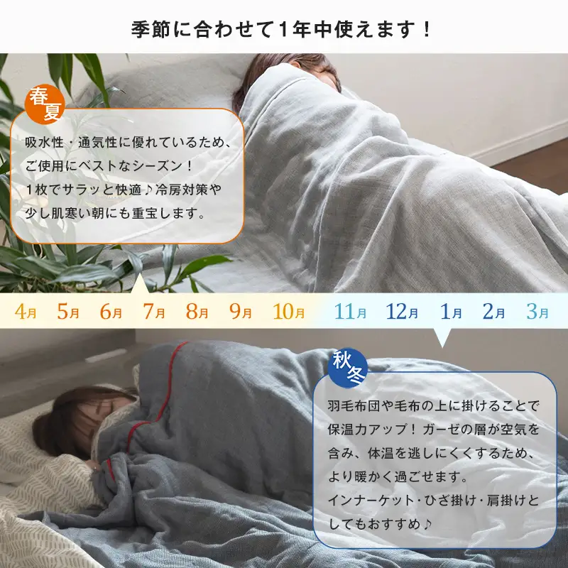 今治タオル　ビレア ガーゼケット 1枚（ネイビー）