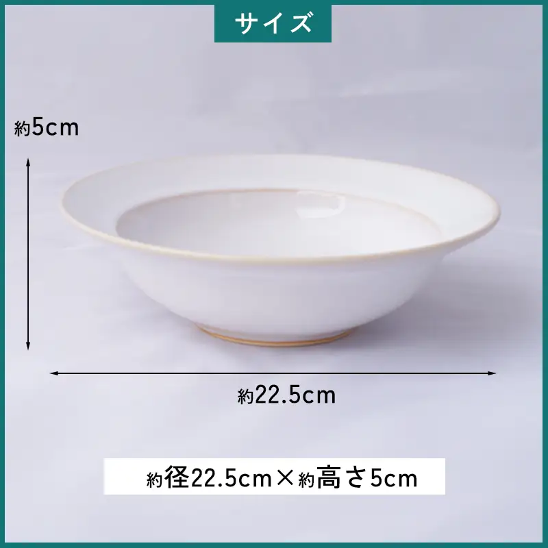 萩焼 スカイブルーリムパスタ皿
