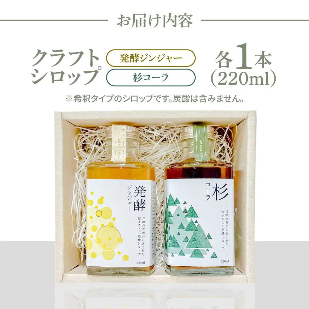 【お中元対象】日田杉香るクラフトコーラ　「杉コーラ」　/ピリッと生姜とシナモンの甘い香り　「発酵ジンジャー」　 飲み比べセット（杉コーラ、発酵ジンジャー2本セット/各1本） スパイス 炭酸 シロップ[ARDA009]