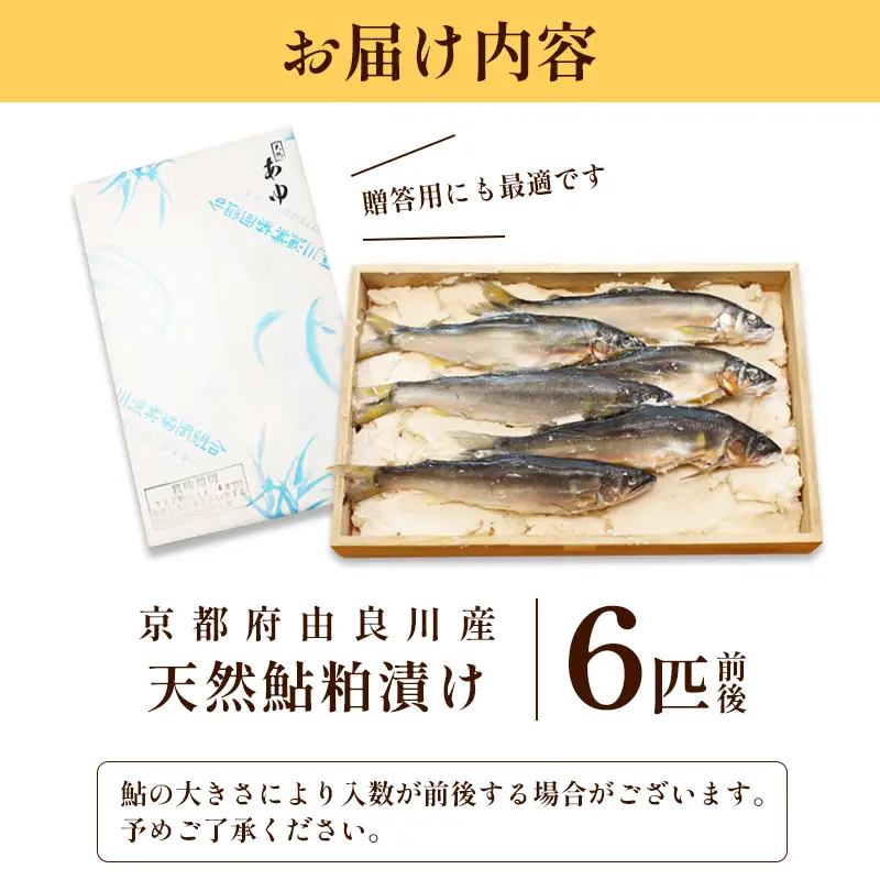 天然鮎の粕漬け 6匹 あゆ 鮎 粕漬け