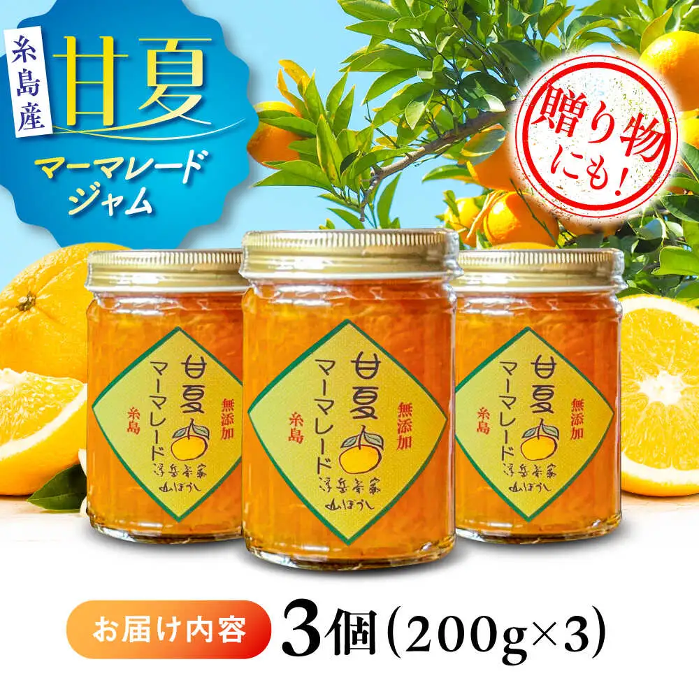 料亭「浮岳茶寮」の甘夏マーマレードジャム 3個セット 糸島市 / 合資会社アコート / ジャム パン [AAK005]