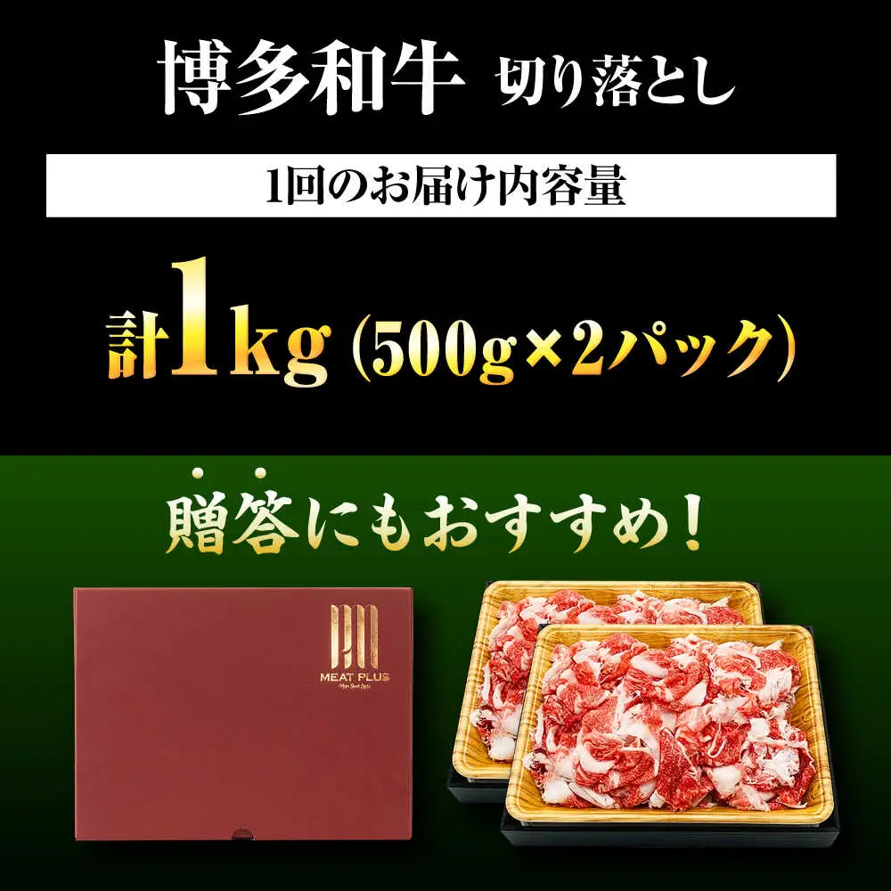 【全12回定期便】博多和牛 切り落とし 1kg(500g×2P)[BGAB103]定期便 おすすめ