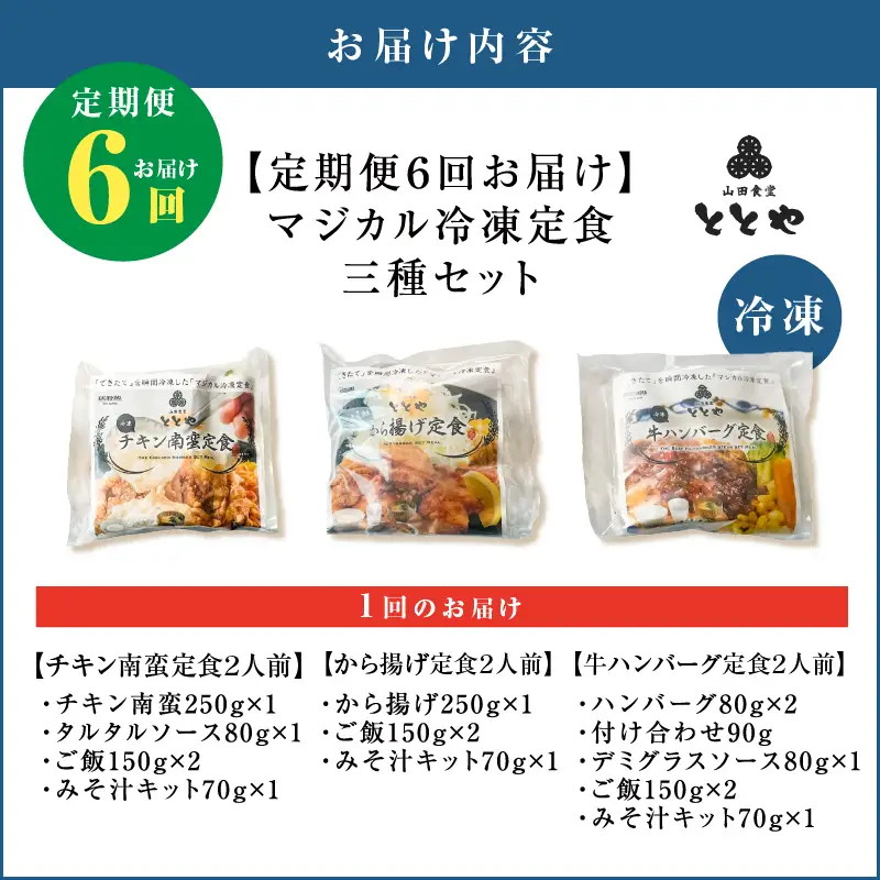 【 全6回定期便 】マジカル 冷凍 定食 三種 セット K258-T04_b 惣菜 総菜