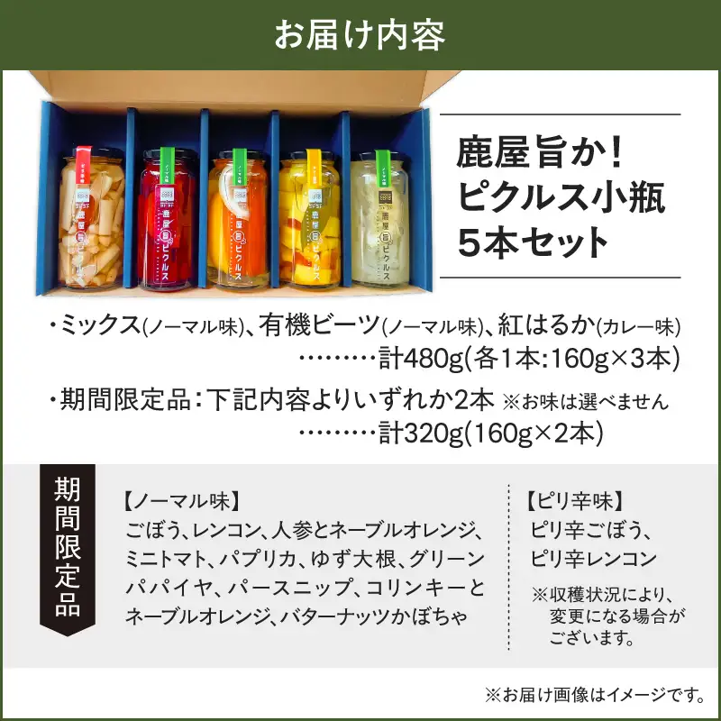1741-2 鹿屋旨か！ ピクルス 小瓶 5本 セット KN072-001-02 野菜 加工食品