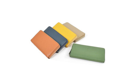 財布 長財布 本革 レザー グリーン 緑 財布