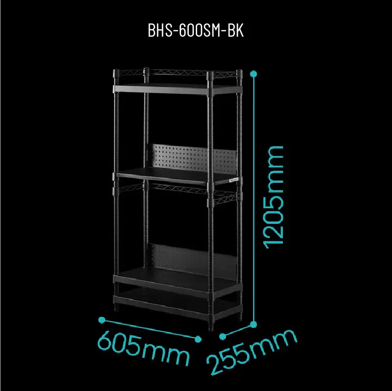 【Bauhutte】デスクサイドラック（BHS-600SM-BK） - パソコン本体の収納に最適なサイドラック